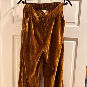 Easel Marigold Velvet Pants